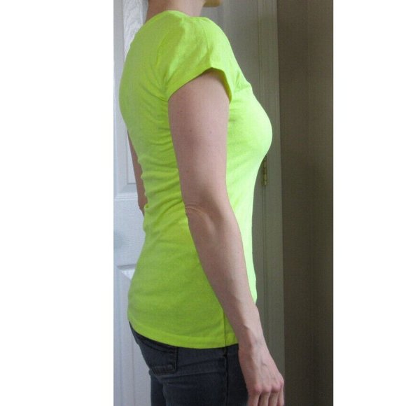 Disney Parks Neon Yellow Tshirt Disneyland Disney World Get ahead Womens size M - Picture 3 of 6